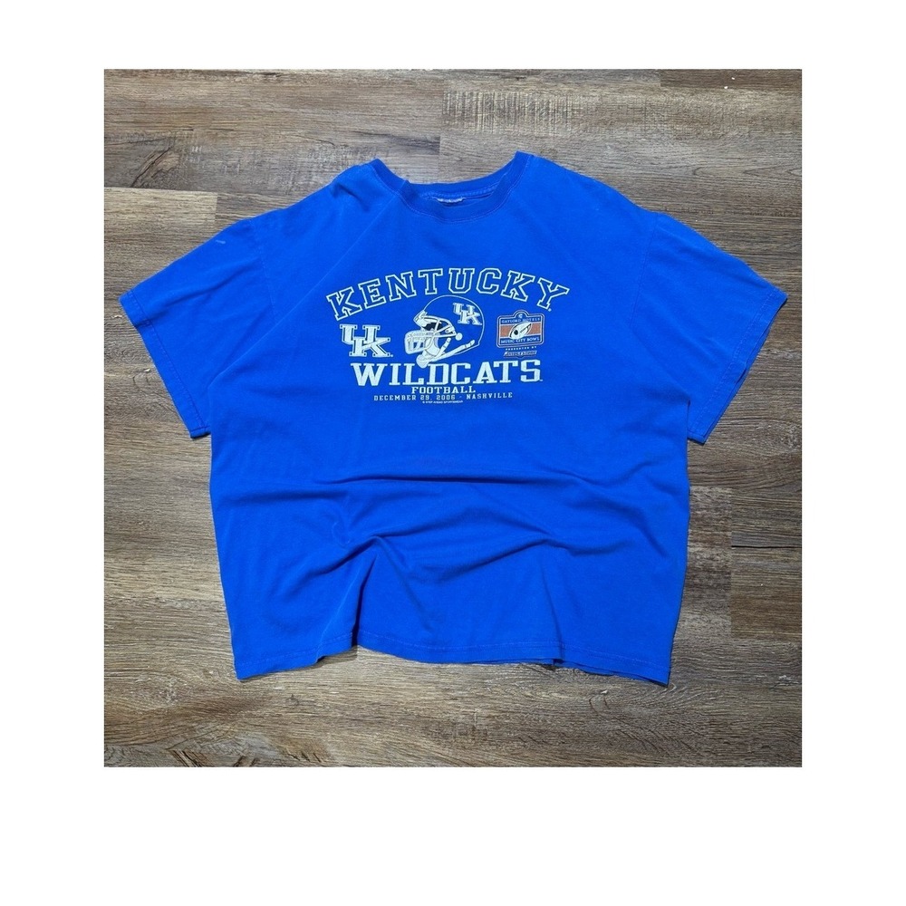 VTG 2006 Kentucky Wildcats Football Music City Bowl T Shirt Mens‎ XL Blue NCAA